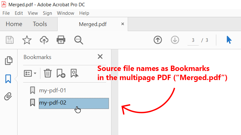 How to Merge PDFs and Use Source File Names as Bookmarks
