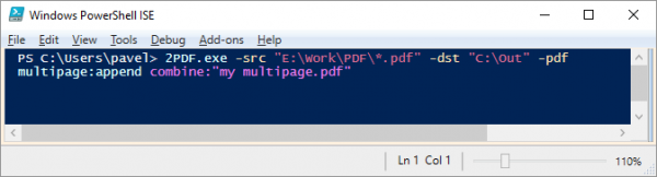 Run PDF merge from the command line